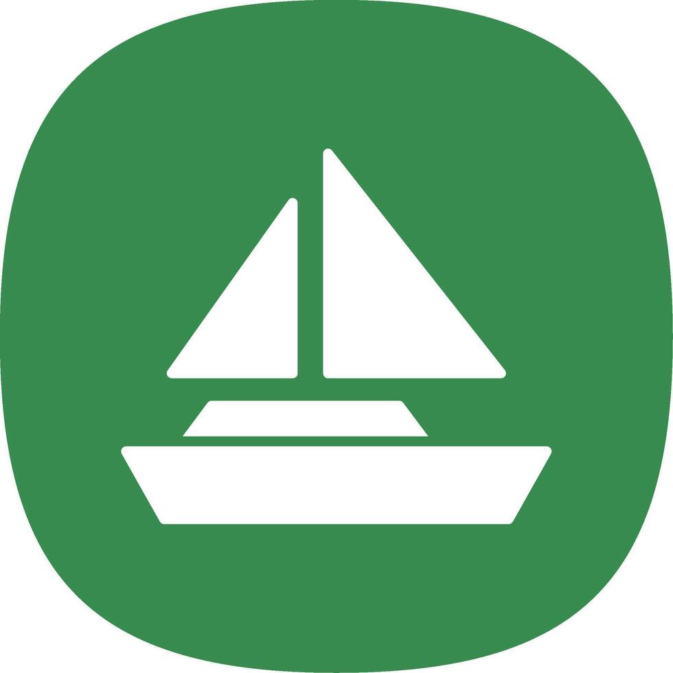Boat Glyph Curve Icon Design vector