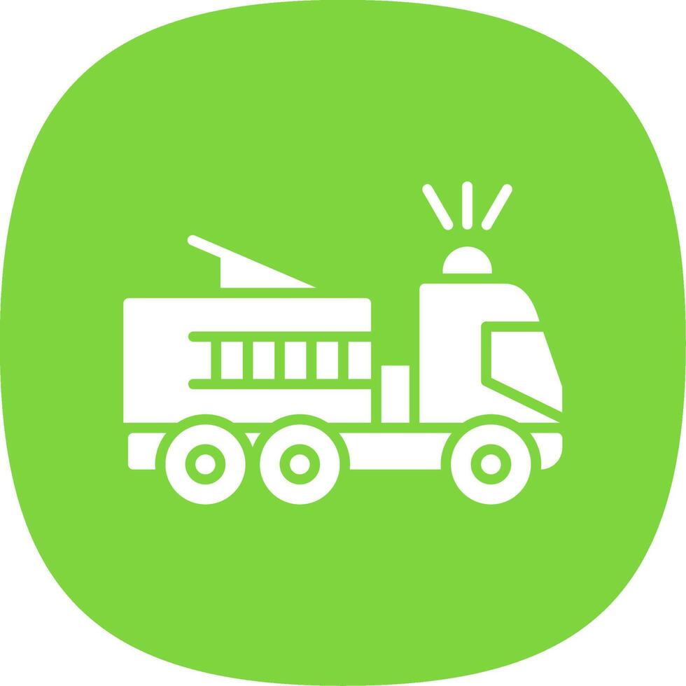 Fire Truck Glyph Curve Icon Design vector