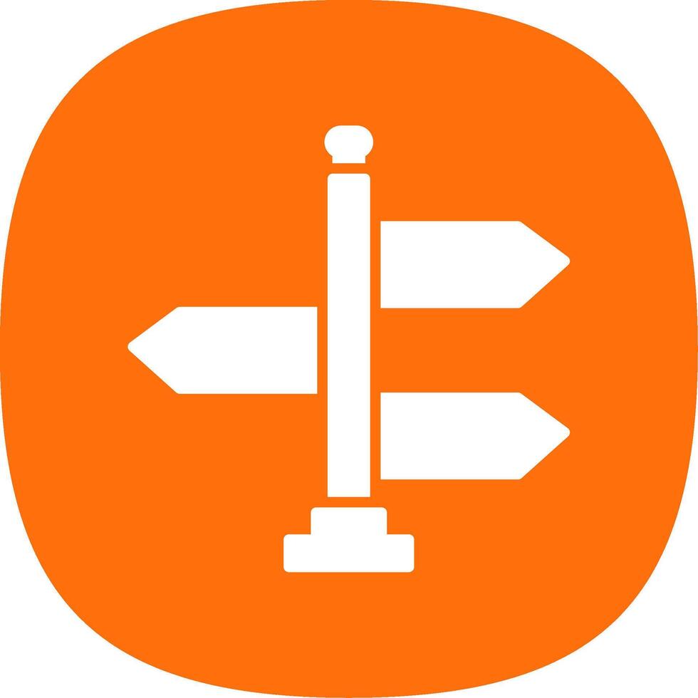 Sign Glyph Curve Icon Design vector