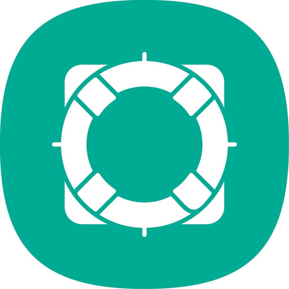 Rescue Buoy Glyph Curve Icon Design vector