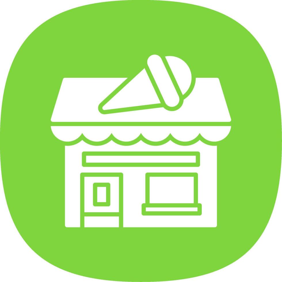Ice Cream Shop Glyph Curve Icon Design vector