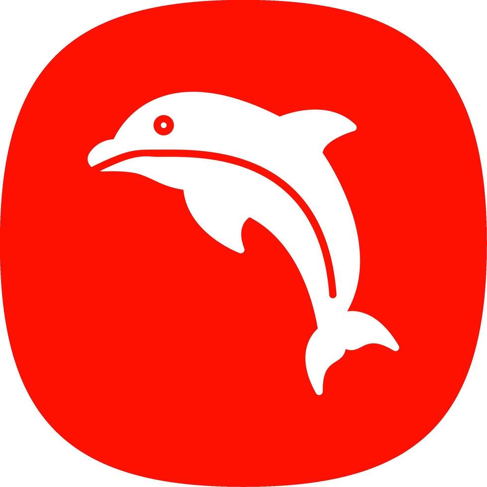 Dolphin Glyph Curve Icon Design vector