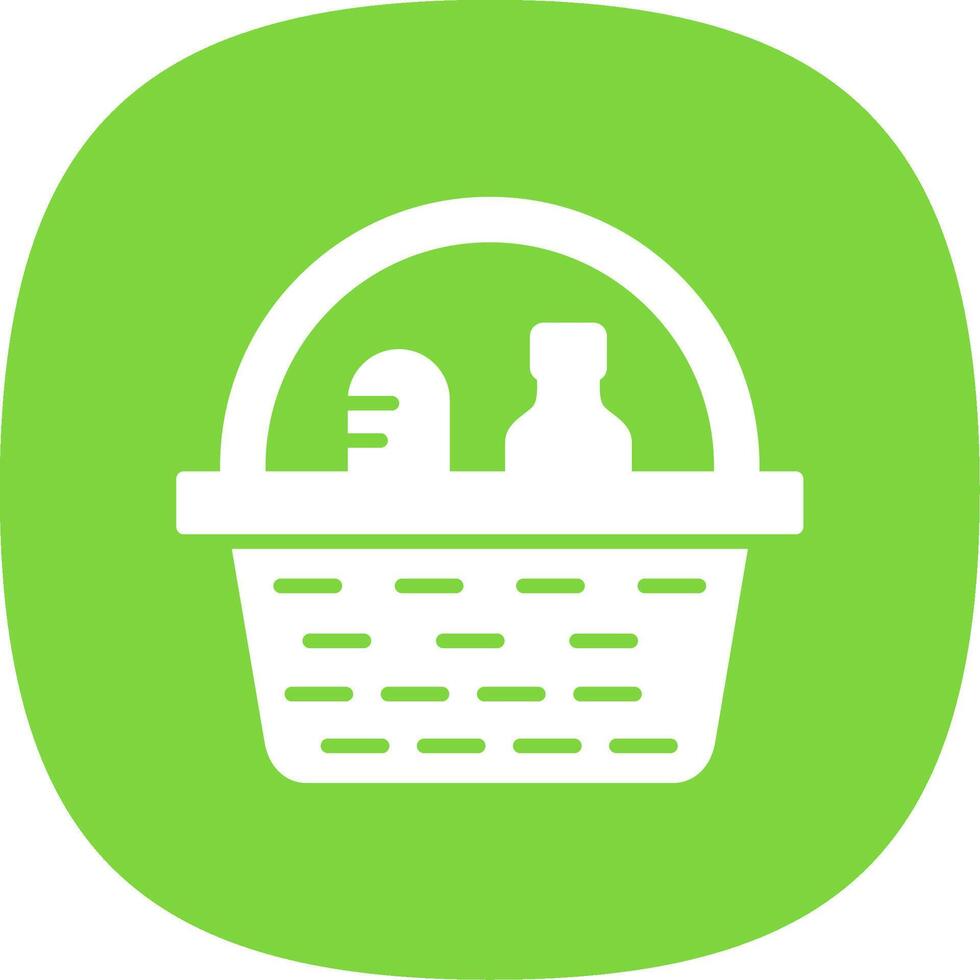 Picnic Basket Glyph Curve Icon Design vector
