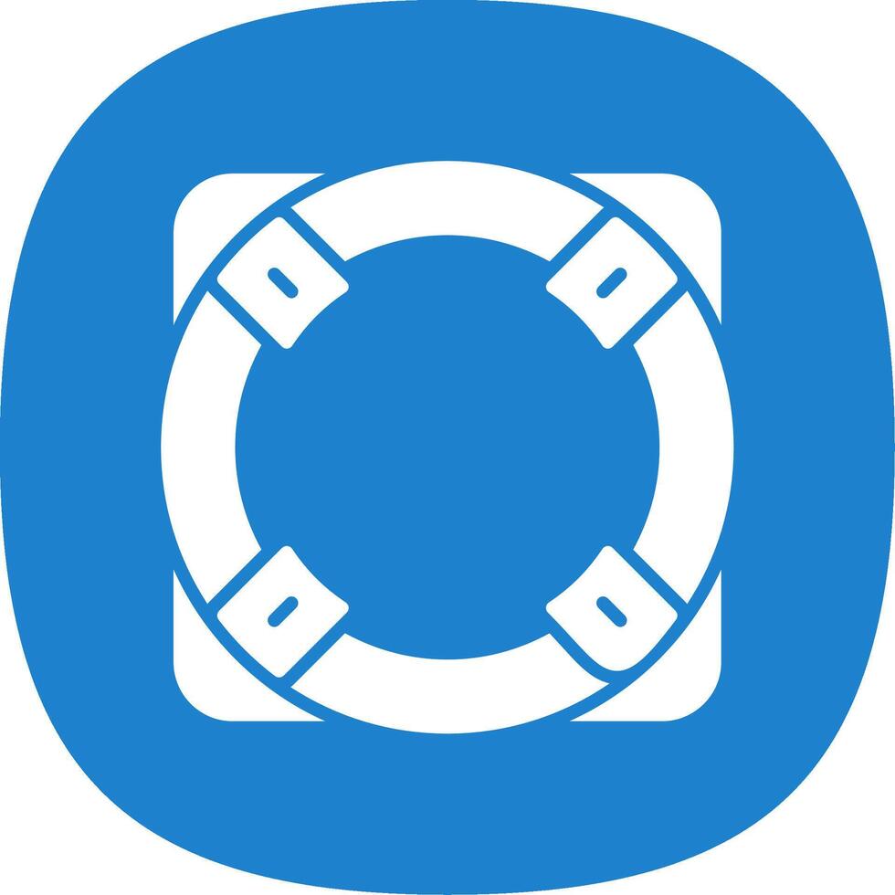 Life Ring Glyph Curve Icon Design vector