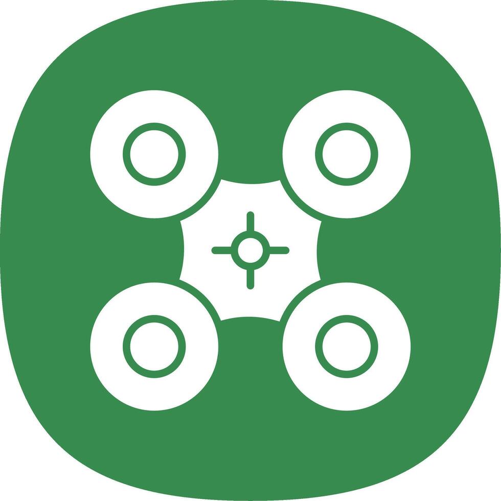 Drone Glyph Curve Icon Design vector