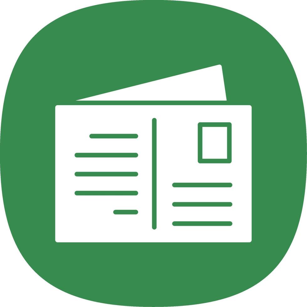 Postcard Glyph Curve Icon Design vector