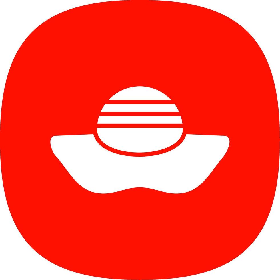 Sun Hat Glyph Curve Icon Design vector