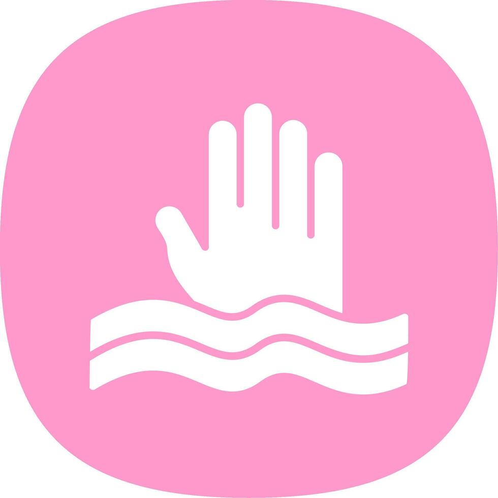 Sinking Glyph Curve Icon Design vector