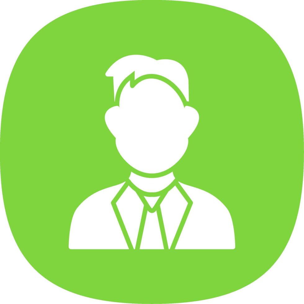 Man Glyph Curve Icon Design vector