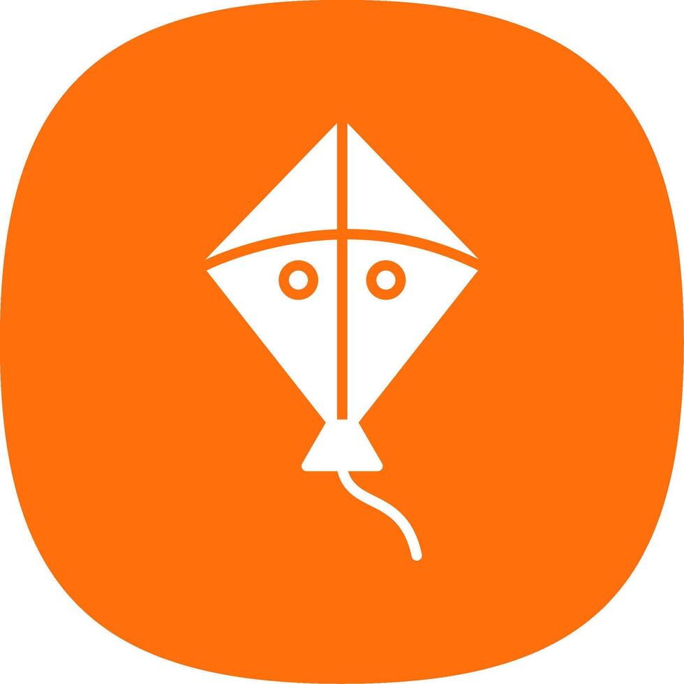 Kite Glyph Curve Icon Design vector