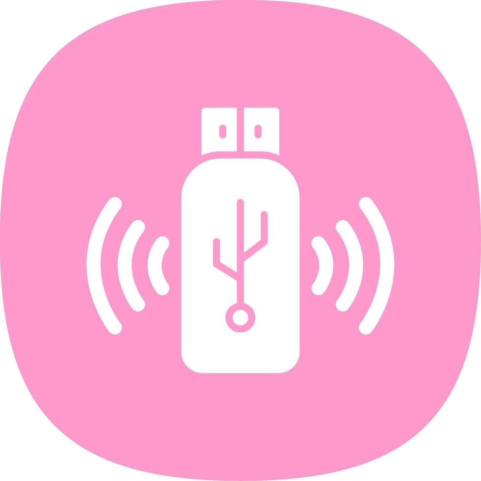 Usb Glyph Curve Icon Design vector