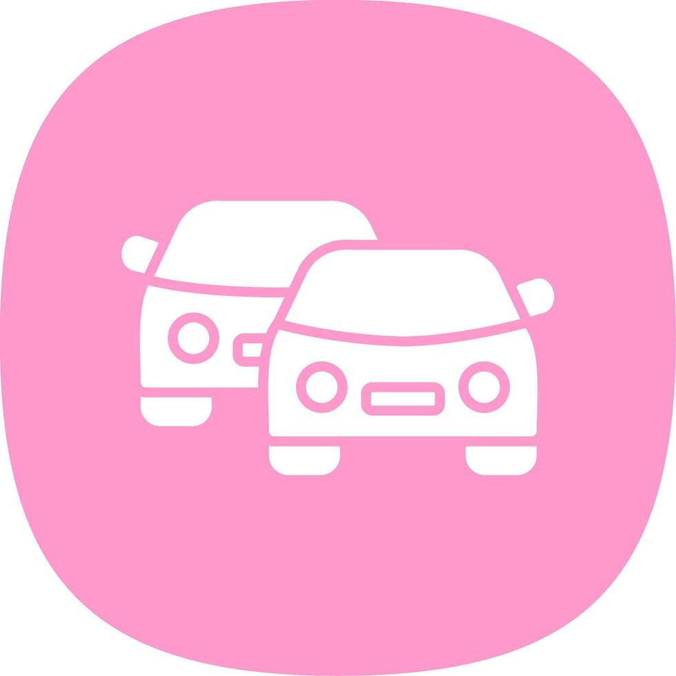 Cars Glyph Curve Icon Design vector