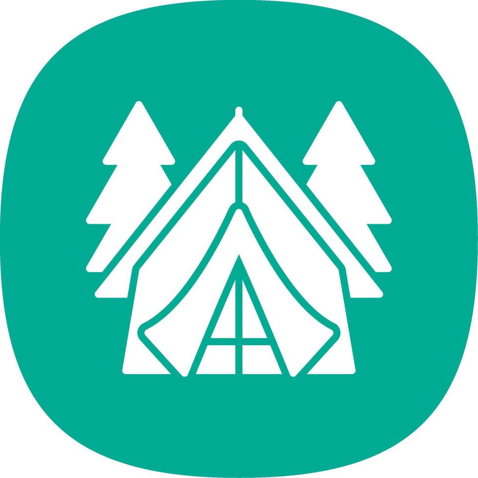Tent Glyph Curve Icon Design vector