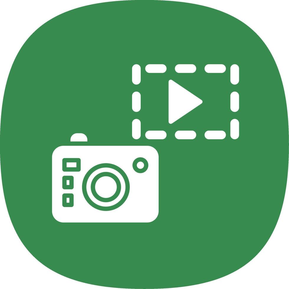 Camera Glyph Curve Icon Design vector