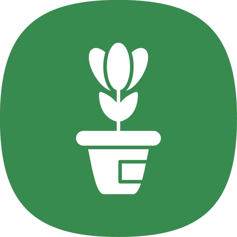 Plant Glyph Curve Icon Design vector