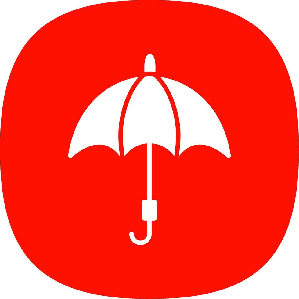 Umbrella Glyph Curve Icon Design vector