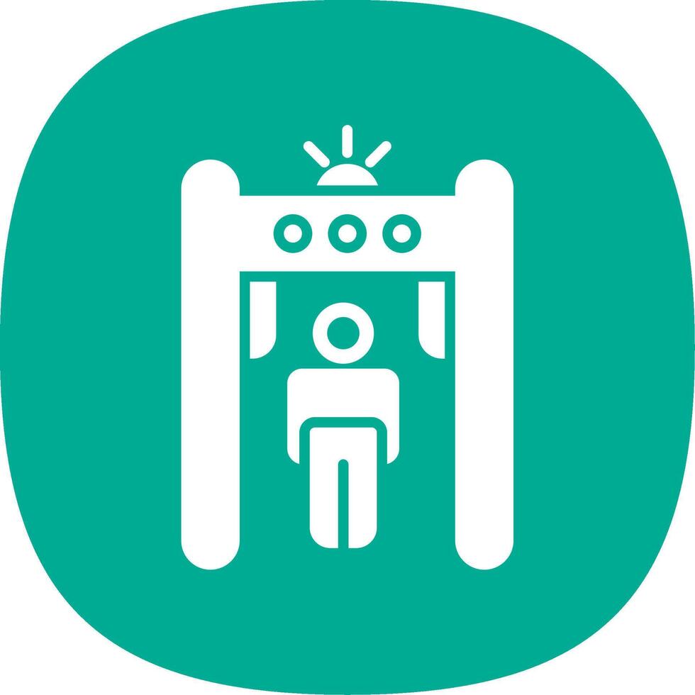 Metal Detector Glyph Curve Icon Design vector