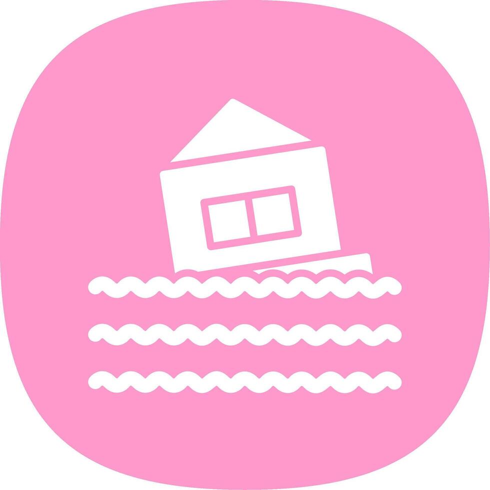 House Glyph Curve Icon Design vector