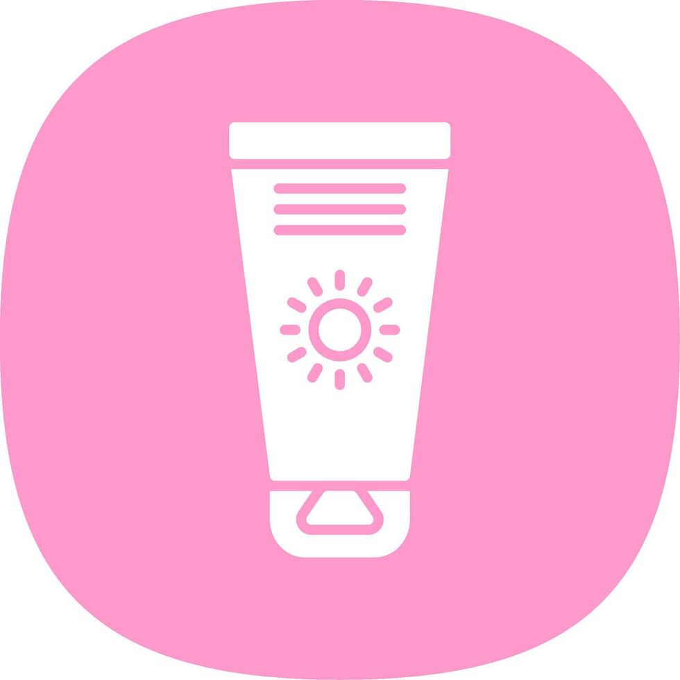 Sun Cream Glyph Curve Icon Design vector