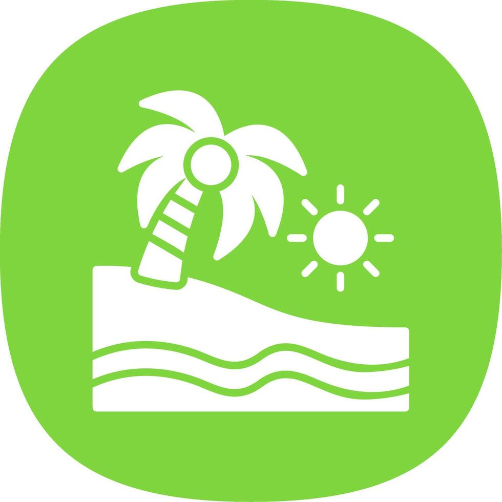 Beach Glyph Curve Icon Design vector