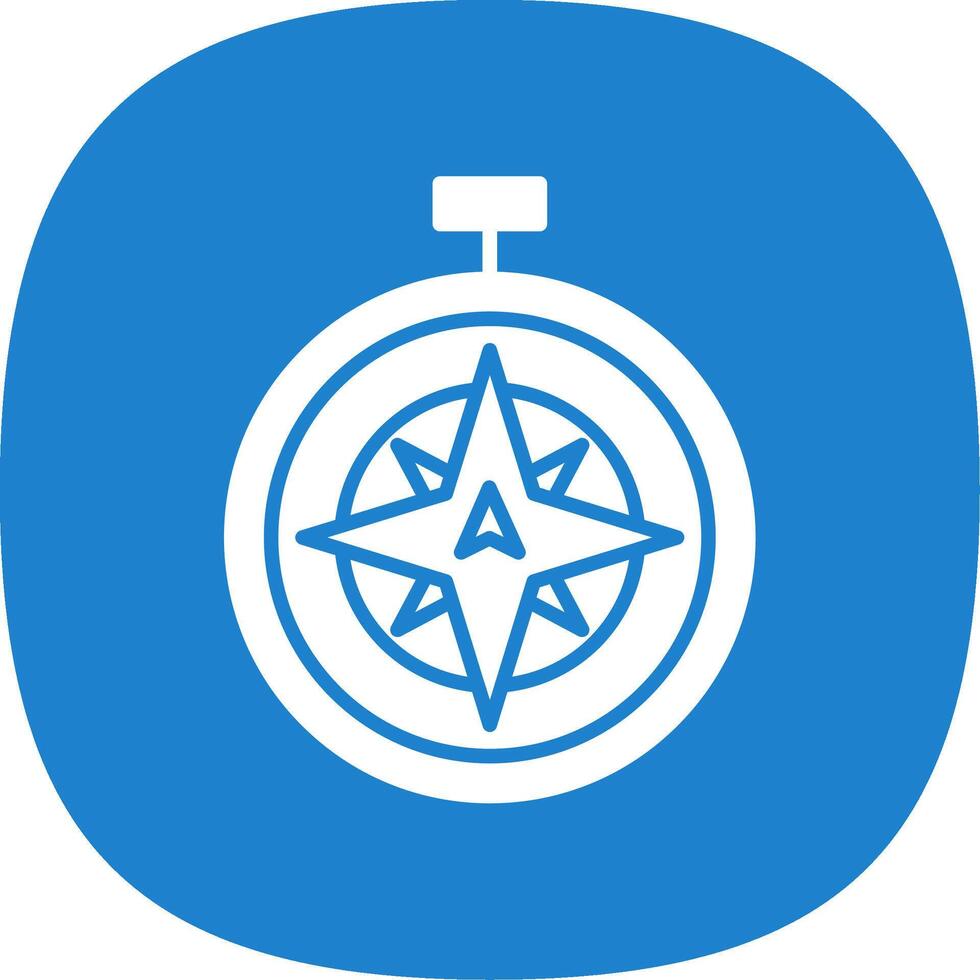 North Glyph Curve Icon Design vector