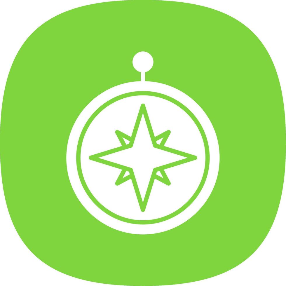 Compass Glyph Curve Icon Design vector