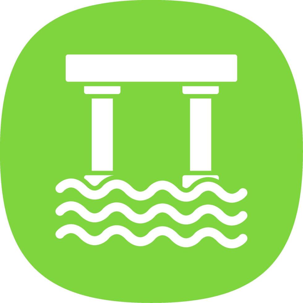 Bridge Glyph Curve Icon Design vector