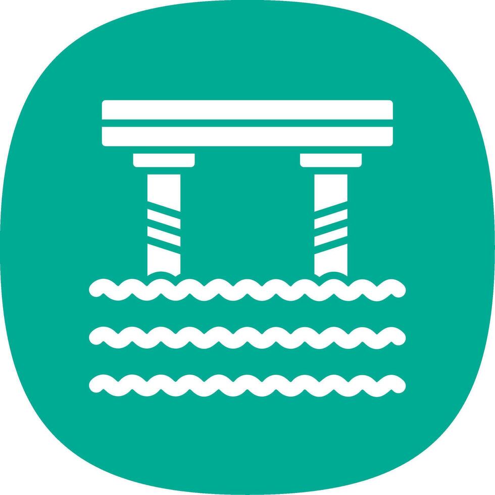 Bridge Glyph Curve Icon Design vector