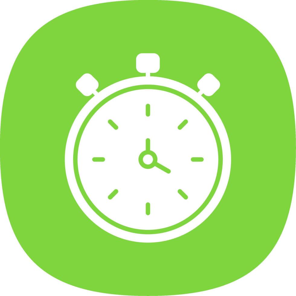 Stopwatch Glyph Curve Icon Design vector