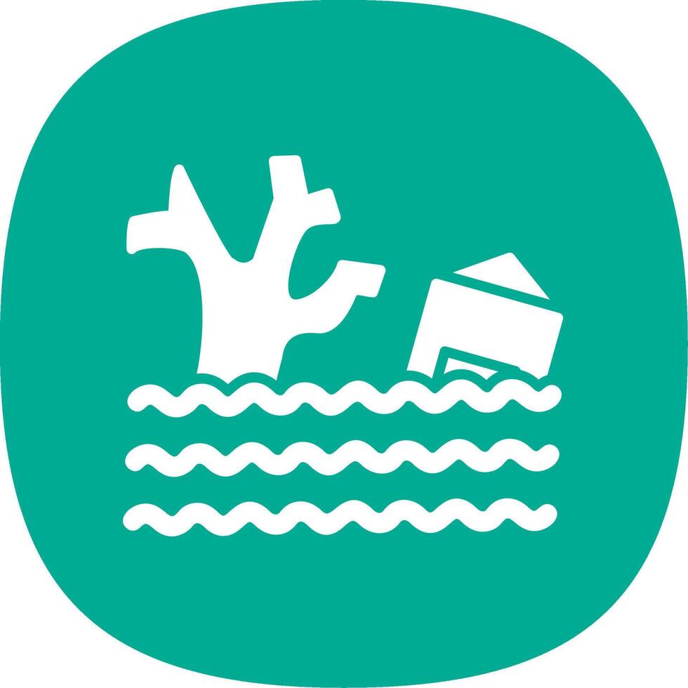 Flood Glyph Curve Icon Design vector