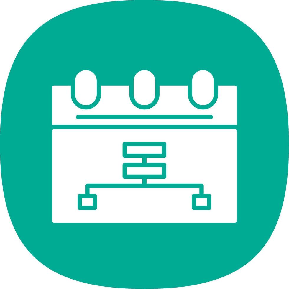 Calendar Glyph Curve Icon Design vector