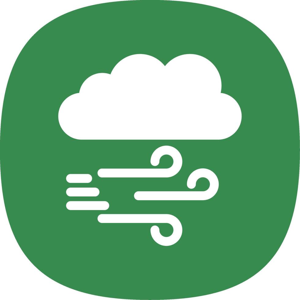 Windy Glyph Curve Icon Design vector