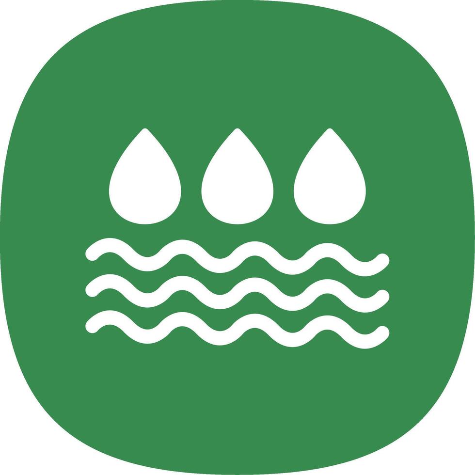 Water Glyph Curve Icon Design vector