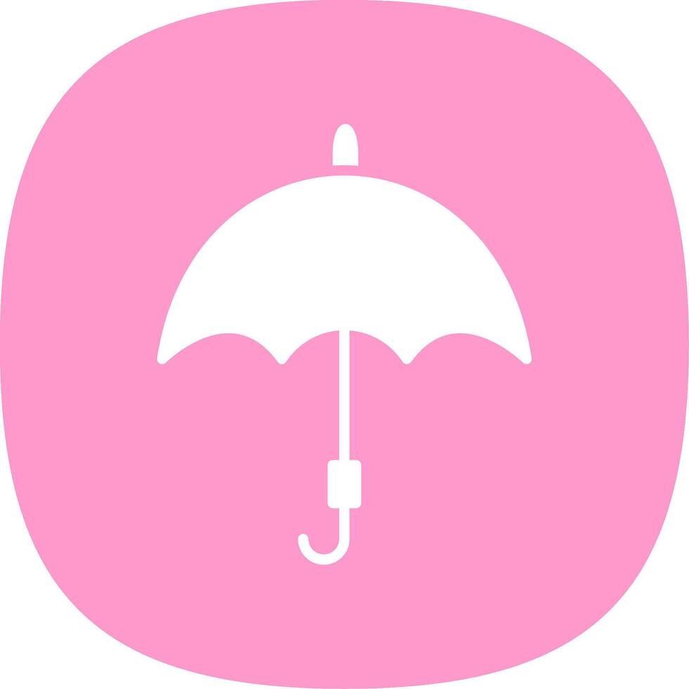 Umbrella Glyph Curve Icon Design vector