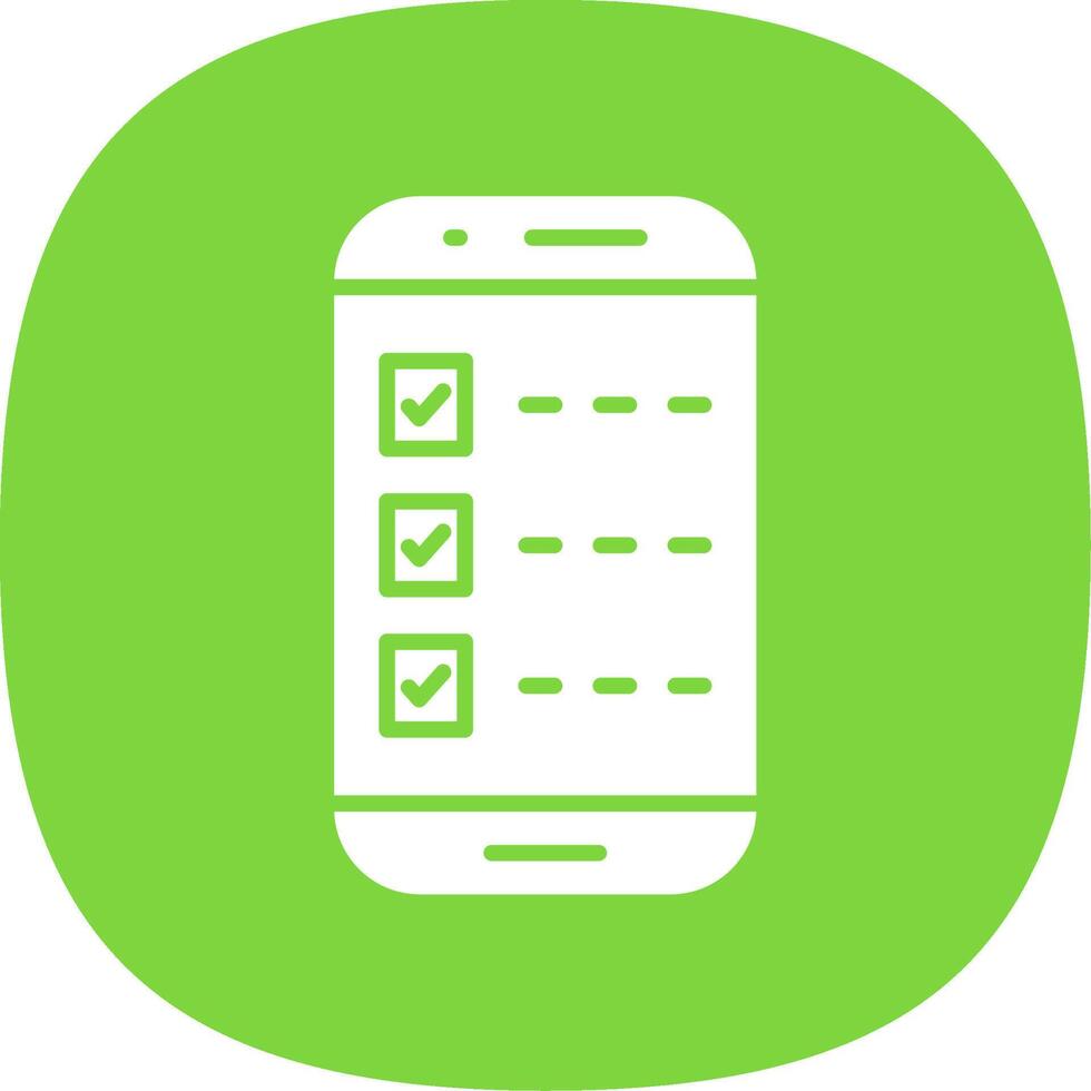 Smartphone Glyph Curve Icon Design vector