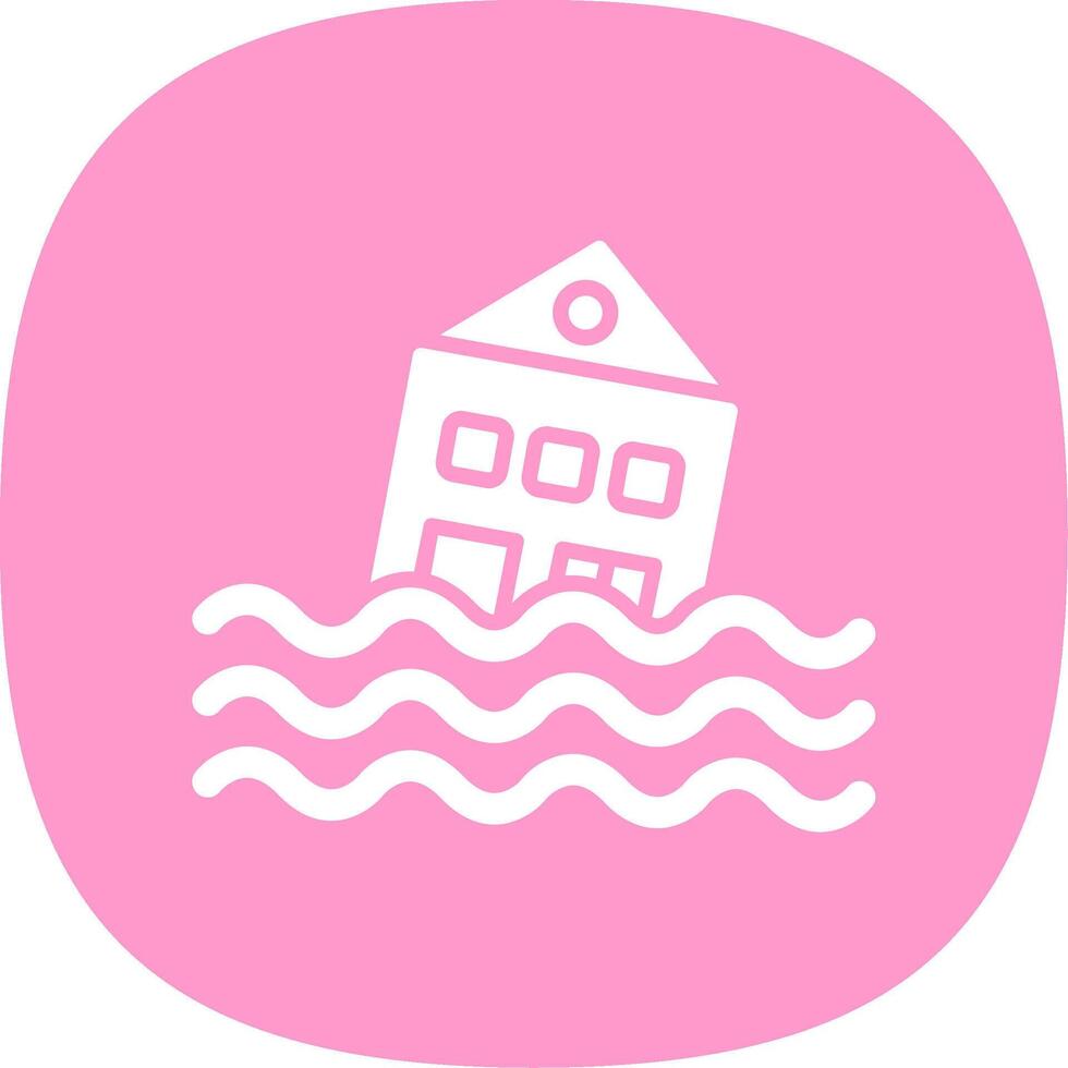 House Glyph Curve Icon Design vector