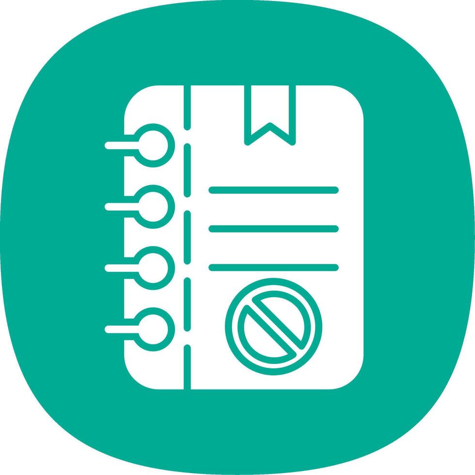 Notes Glyph Curve Icon Design vector