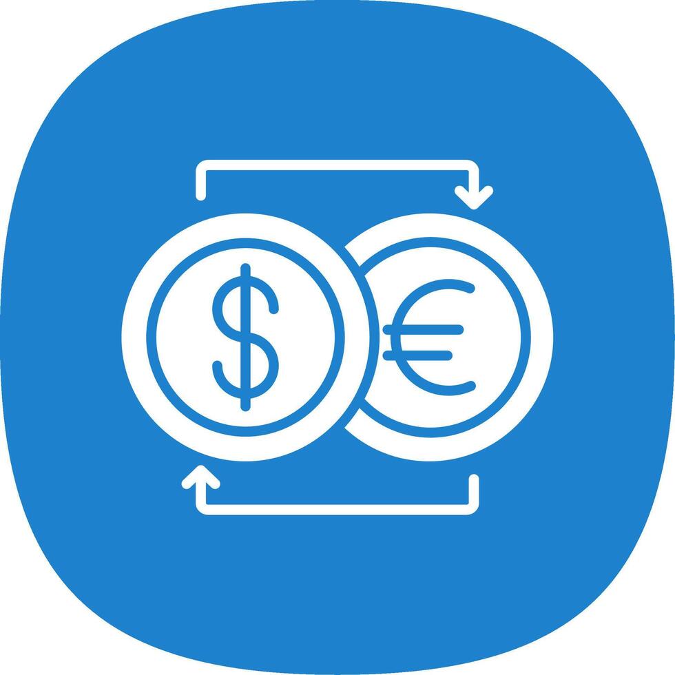 Currency Exchnage Glyph Curve Icon Design vector