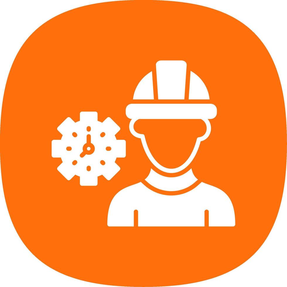 Worker Mask Glyph Curve Icon Design vector