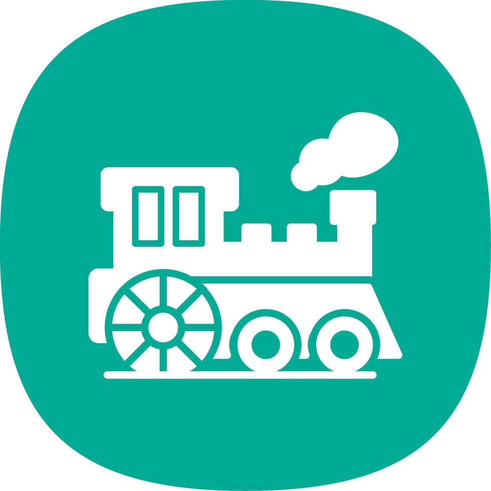 Steam Train Glyph Curve Icon Design vector