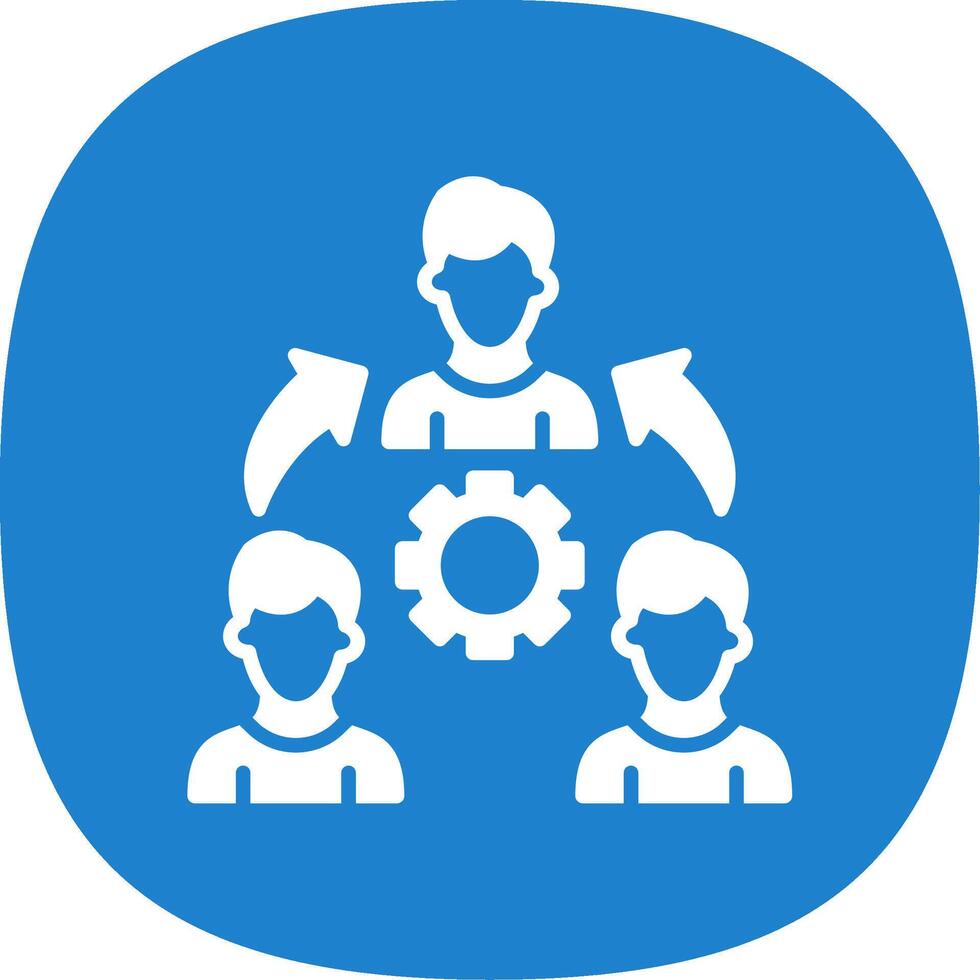 Team Work Glyph Curve Icon Design vector