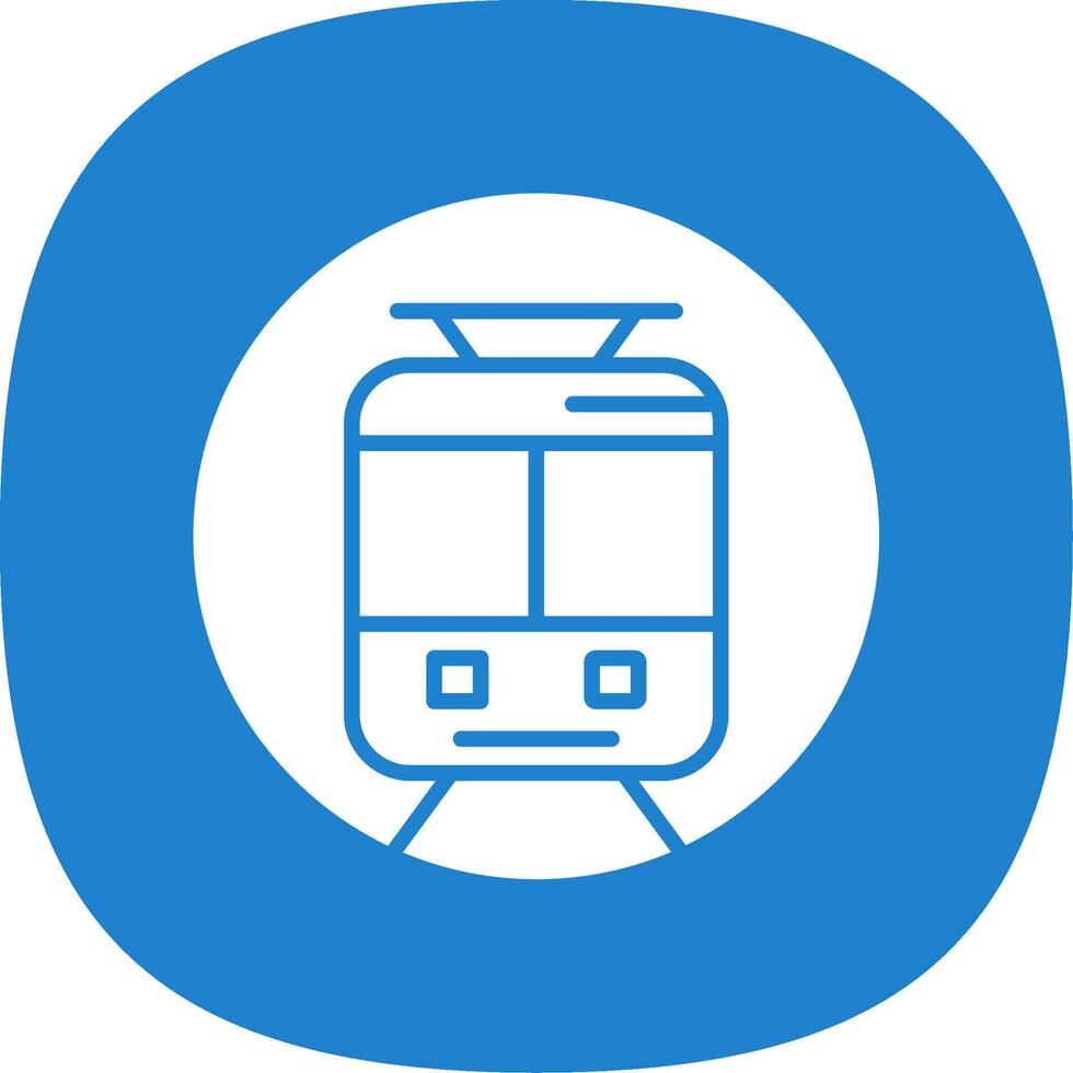Underground Train Glyph Curve Icon Design vector