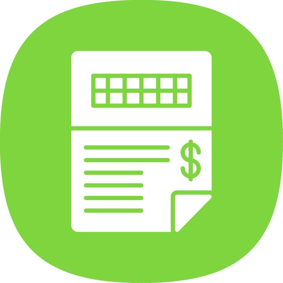 Invoice Glyph Curve Icon Design vector