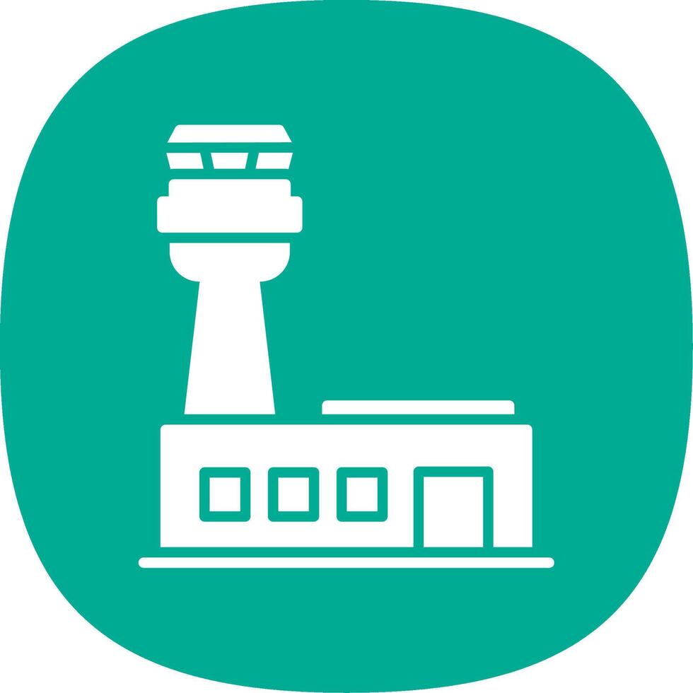 Airport Glyph Curve Icon Design vector