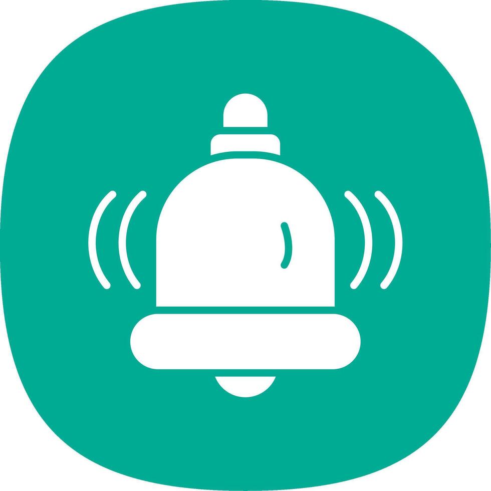 School Bell Glyph Curve Icon Design vector