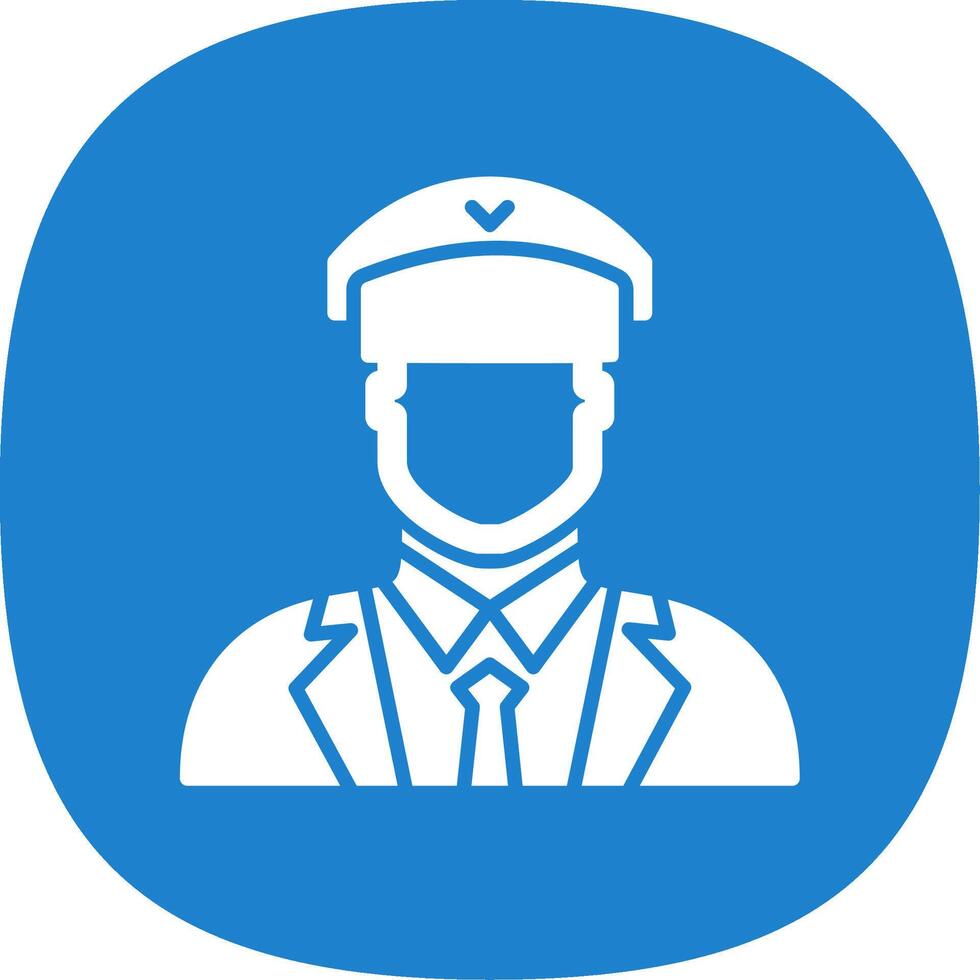 Pilot Glyph Curve Icon Design vector