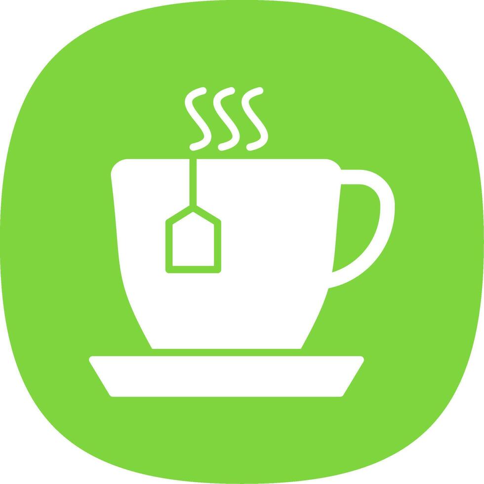 Cup Of Tea Glyph Curve Icon Design vector