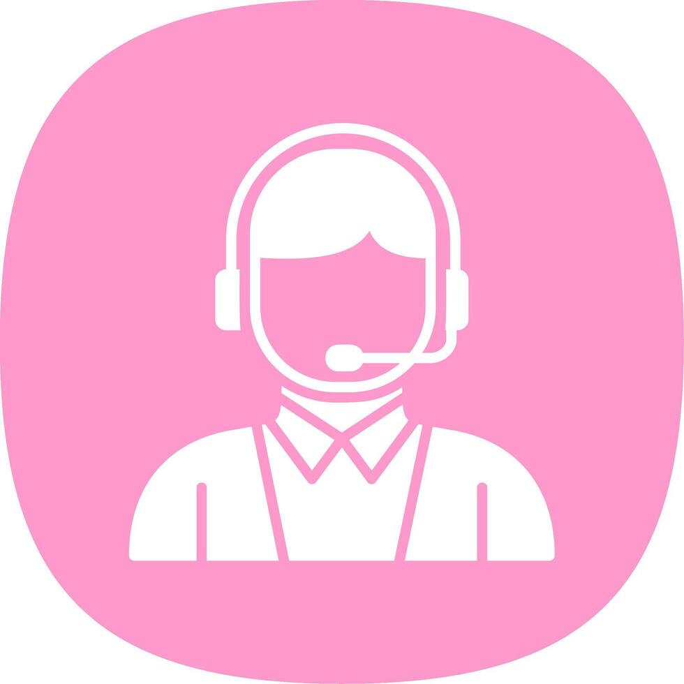 Customer Service Glyph Curve Icon Design vector