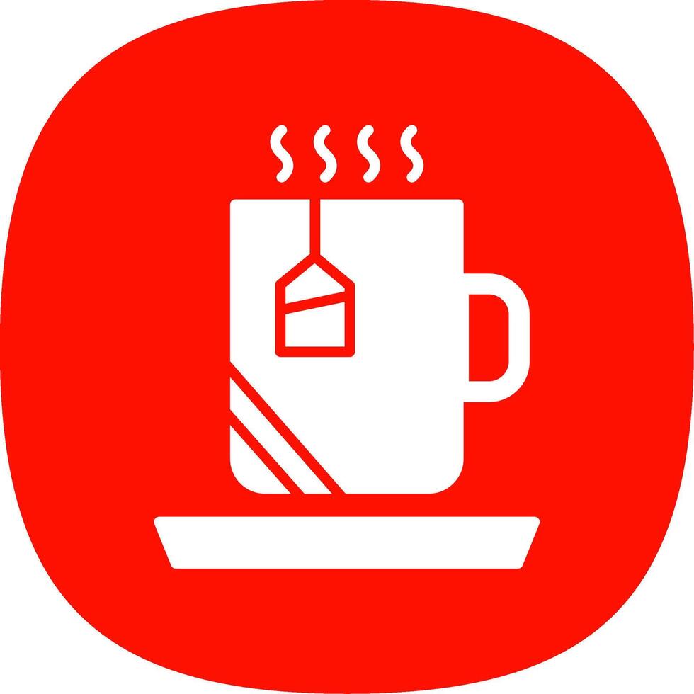 Hot Tea Glyph Curve Icon Design vector