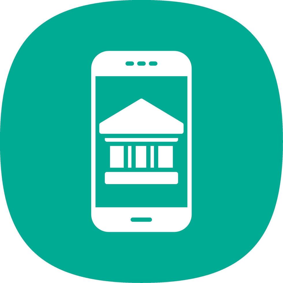 Mobile Banking Glyph Curve Icon Design vector